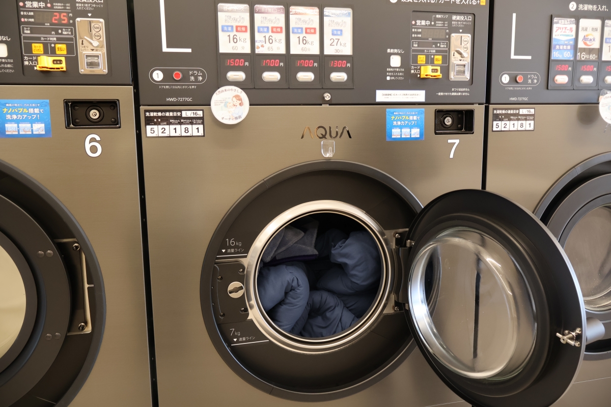 コインランドリー布団入れる